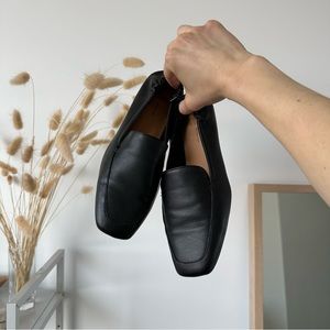 Time & Tru loafer flats black faux vegan leather shoe